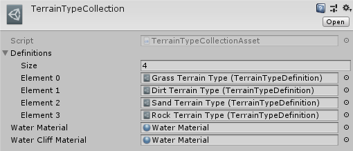 Tycoon Tile Map inspector